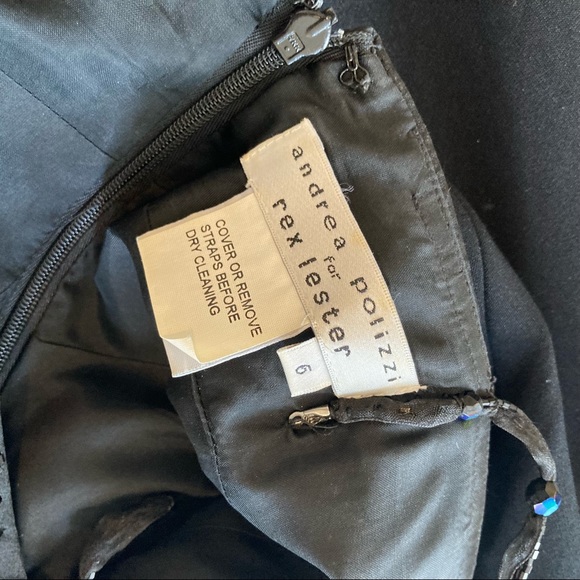 Andrea Polizzi for Rex Lester black evening gown with beading - Picture 15 of 16